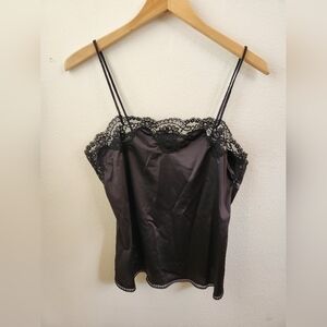 Vintage Lace Camisole Wonder Maid Non‎ Cling Union Made Slip Top Black Size 36